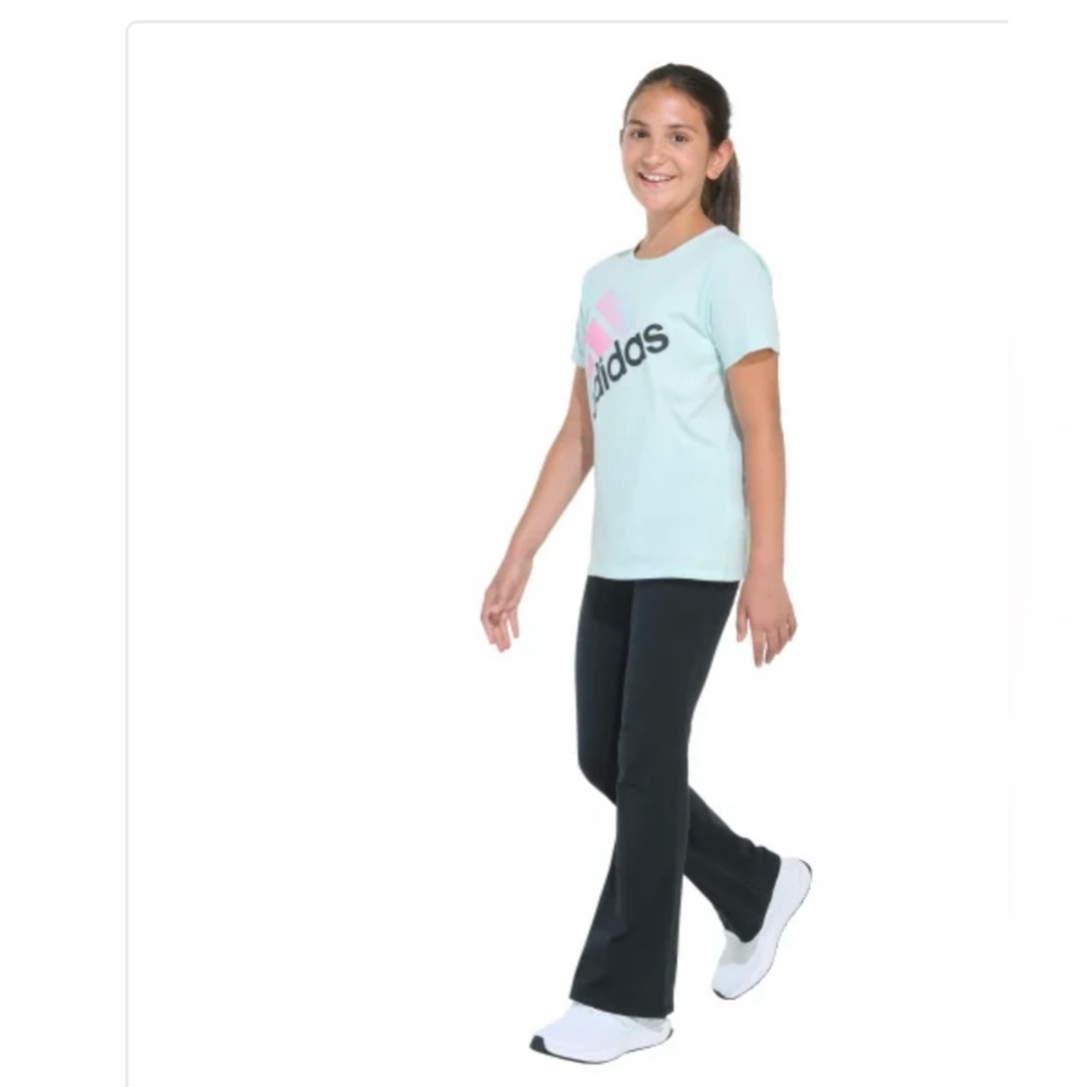 Girls adidas Youth 2-piece Tee and Flare Pant Set size XL 16 New
